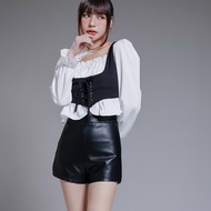 IN SHOP French Color Matching Fake Two-Piece Top-Total 2 Colors [KT223947】