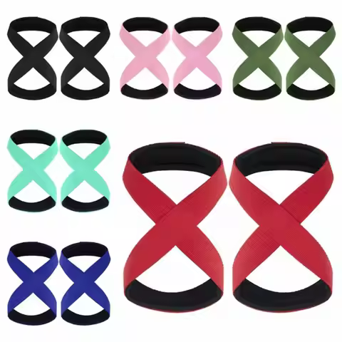1 Pair New Polyester Weightlifting Hand Belt Bracer 8 Words Sport Fitness Wrist Wraps Anti-Slip Gym 