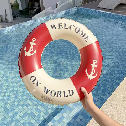 Retro Boat Anchor Women's Swimming Ring, Swimming Pool Floating Row Adult Handrail Lifebuoy, Leisure