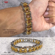 สร้อยข้อมือโซ่ Bigbike โซ่จักรยาน สองกษัตริย์ทองเงิน 15มิล สร้อยข้อมือเท่ๆ สร้อยข้อมือแฟชั่น กำไล โซ