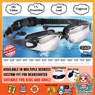 BIBISWIM Prescription Swimming Goggles Underwater Degree Glasses for Shortsighted Or Normal Eyes Swi