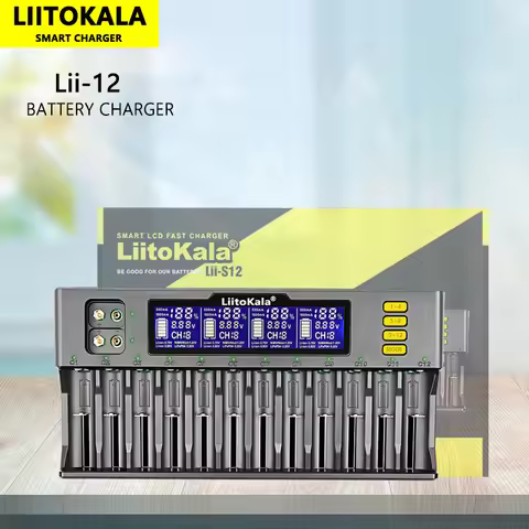 LiitoKala Lii-S8 Lii-S12 Universal Battery Charger for 18650 3.7V Li-ion NiMH 1.2V 9V Li-FePO4 3.2V