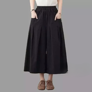 COD - Anoya Kulot Bahan Linen Rami LP 100cm PB 80cm Celana Kulot Wanita Kekinian Terbaru 2023 Casual