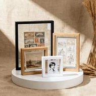 1pc Double-Sided Wooden Photo Frame, Natural Wood Color And Walnut Color, Sizes 3x3.5/4x4/4x6/5x7/6x