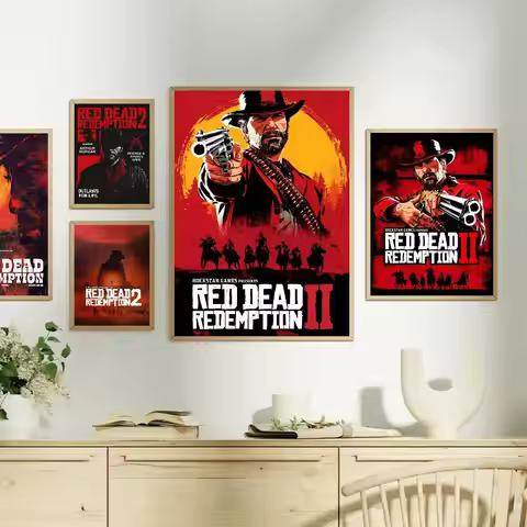 Game R-Red Dead Redemption 2 RDR2 Classic Movie Posters HD Quality Poster Wall Art Painting Study No