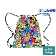 Alphabet Lore School Bag Letter Legend Drawstring Backpack Cartoon Drawstring Bag Primary School Student Waterproof Bag Basketball Bag
