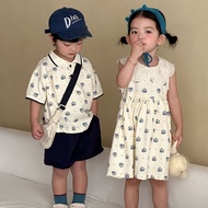 [Children Must-Have] Children Summer Suit Boys Short-Sleeved 2026 New Style Fashionable Girls Floral