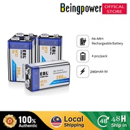 EBL 9-Volt Battery 280mAh Ni-MH 600mAh Li-ion 9V Rechargeable Batteries For Musical Instrument Micro