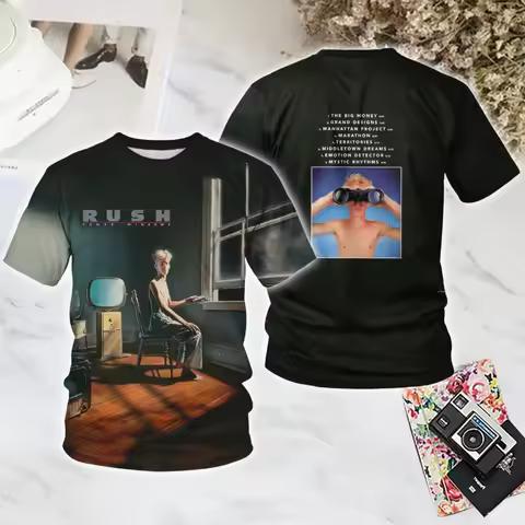 Popular Rock Rush 3D Printed T-shirt Summer New Style Men's and Women's Hip Hop Trendy Short Sleeve 