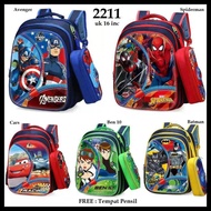 MATA Adhellinanadine04556 School Bag Backpack Boys SPIDERMAN Character NADINE