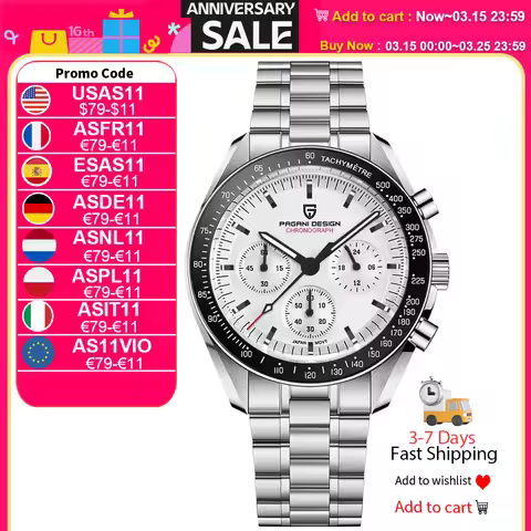 PAGANI DESIGN 2026 New V5 PD1701 Men's Watches Luxury Quartz Watch Men Sport Speed Chronograph AR Sa