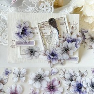 銀蓮花輕復古手賬和紙膠pet