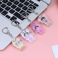 DELMER Stray Kids Keychain, Stray Kids Acrylic Skzoo Pendant Keyring, hone Accessories Pendant Double Sided Anime Skzoo Cute Cartoon Kpop Key Chain Couple