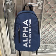 日本 Alpha Industries 深藍色牛津布 LOGO 背囊