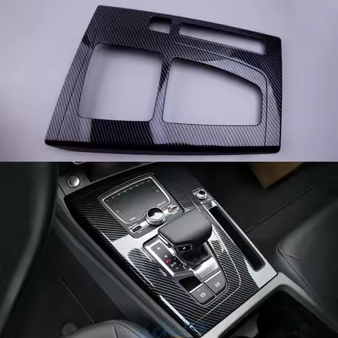 Interior Gear Shift Box Panel Cover Trim Frame ABS Black Carbon Fiber Style Fit for Audi SQ5 Q5 PHEV