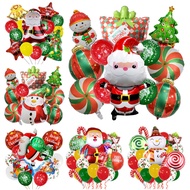 23pcs/6pcs Merry Christmas Pulling Flags Cute Elk Pattern Balloons Banner Xmas Party Supply