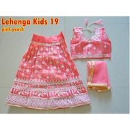 Pink Peach Lehenga Kids Ages 5,6,7,8,9,10,11,12 Years/Indian Girls Clothes