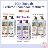 [ Milk Baobab]Milk baobab Hair Shampoo/Treatment 1000ml   (White Musk/Baby Powder/White Soap)3type S