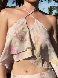 Lahv The Label - Aster Halter Top เสื้อผูกคอระบาย (ซื้อเป็นเซ็ตกับกระโปรง Valerie รับส่วนลด 180 บาท)