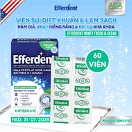 Viên Sủi Vệ Sinh Hàm Duy Trì Efferdent 126v Hương Bạc Hà Minty Fresh & Clean Viên Ngâm Khay Niềng Ră