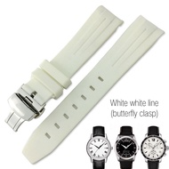 สายนาฬิกาข้อมือยางโค้ง19มม. 20มม. สำหรับ Tissot 1853 Le-Locle PRC200 Rolex Submariner Hamilton Omega