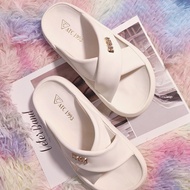 MIN WOMEN'S SLIPPERS WITH CROSS-SANDAL X-SANDAL BLACK ATC1993 4 SUPER LIGHT SEGMENTS, SOFT WAX LEATH