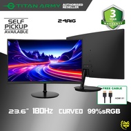 TITAN ARMY 24" Curved 180Hz HDR10 99%sRGB Adaptive Sync Gaming Monitor (24A1G)-[1920x1080p], HDMI, D