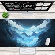 Cute Cloud Pastel Blue Mouse Pad, Blue Desk Mat, Cute Pastel Desk Mat, Cute Cloud Desk Mat, Gaming Mouse Pad, Desk Decor