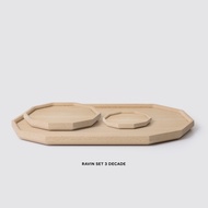 Pana Objects RAVIN DECA TRAY SET: เซ็ตถาดไม้เอนกประสงค์ ทรงสิบเหลี่ยม