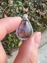 紫鈦晶水滴形吊墜