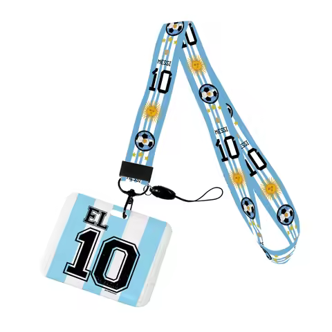 Argentina Football Team Retractable Badge Reel Logo ID Card Holder for Work Office School Student