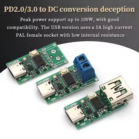 Liludin ZY12PDN USB-C PD2.0 3.0 to DC Conversion Tricked Fast Charging Trigger Polling Detector Lapt