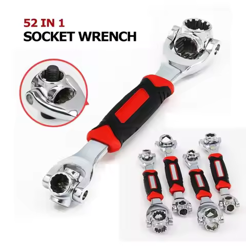 1PCS 52-in-1 Multi-Functional Socket Wrench Set - 8-19mm Non-Slip Handle & Rotating Bone Design - Mu