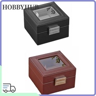 HOBBYHUB Watch Storage Box, Leather Wood Watch Box, Portable 1 Watch Slot Watch Collection Box Gift