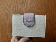 Coach 撞色風琴卡夾 白紫色（全新品）