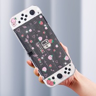 Cute Protective Cover For Nintendo Switch OLED Console TPU+PC Glitter Transparent Case For NS OLED Shell Accessories