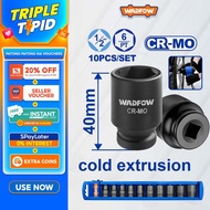 Wadfow 10pieces/Set 1/2inches Cr-Mo Dr. Deep Impact Socket Set WMSD201 (WHT)