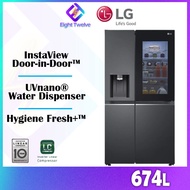 LG Refrigerator 674L Side-by-Side Fridge with InstaView & Door-in-Door, Hygiene Fresh+, UVnano® Wate