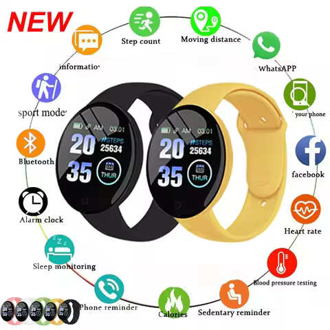 D18 Smart Watch Men Women Smartwatch Bracelet Heart Rate Blood Pressure Fitness Tracker Sport Smartb
