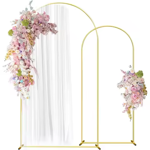 Metal Gold Wedding Arch Stand 1PCS 3.9FT 5.9FT 7.2FT Wedding Arch Frame Backdrop Ceremony Birthday P