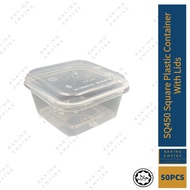 SQ450 MW Square Plastic Container With Lids 50pcs
