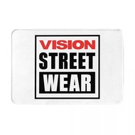 Vision Street Wear logo Bathroom Anti-slip Floor Mat Toilet Toilet Foot Mat Door Absorb Water Quick-drying Entry Door Carpet Toilet Mat Flannel Anti-slip Floor Mat 16x24in Ready Stock