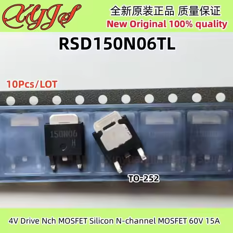 10Pcs/LOT RSD150N06TL 150N06 TO-252 RSD150N06 4V Drive Nch MOSFET Silicon N-channel MOSFET 60V 15A O