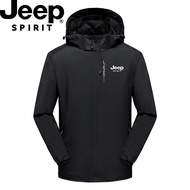 JEEP SPIRIT แจ็คเก็ต Windbreaker กันน้ำของผู้หญิงกลางแจ็คเก็ตเดินป่ากลางแจ็คเก็ตลดหายใจของผู้ชายบวกเ