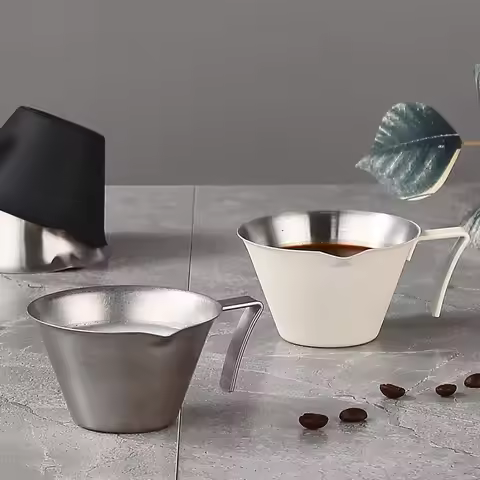 100ml Coffee Measuring Cup Extraction Cup Milk Cup Stainless Steel Espresso Ounce Cup Bar Measuring 