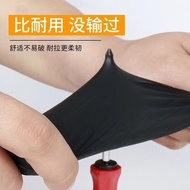 KY&amp; Black Nitrile Disposable Gloves Food Grade Thickened Rubber Oil-Resistant Non-Slip Gloves YH4U