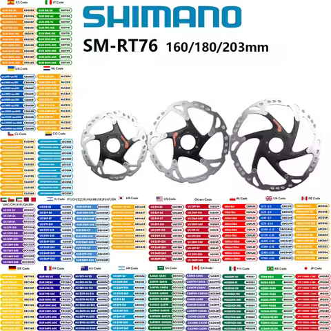 Shimano SM-RT66 SM-RT76 DEORE XT SM-RT86 Disc Brake Rotor Disc Centerline Center 6 Bolts MTB Bike Ro