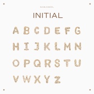 CHARM ALPHABET INITIAL-Gold English Letter Pendant With Diamonds