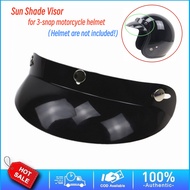 In Stock Universal Black 3-Snap Motorcycle Helmet Peak Lens Open Face Sun Shade Visor Shield
