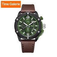 Alexandre Christie ALCW6613MCLTBGN Sport Chronograph Green Dial with Brown Strap Analog Men's Watch